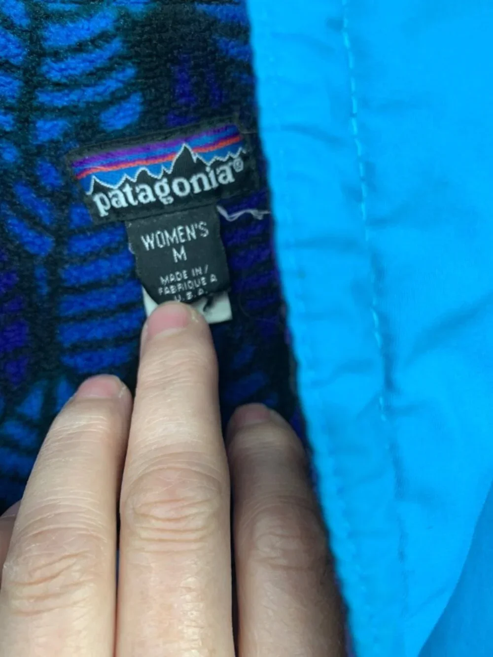 Patagonia Reversible Blue Jacket With Fleece Lining Snap & Zip Closure Size XL